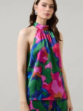 Sugarlips Evolet nature floral halter top Size Small New with tag